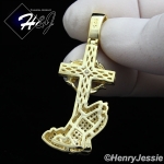 MEN WOMEN 925 STERLING SILVER ICED PRAYING HANDS CROSS GOLD PENDANT*GP134