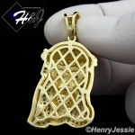 MEN 925 STERLING SILVER ICY BLING CZ JESUS FACE GOLD PLATED PENDANT*GP135