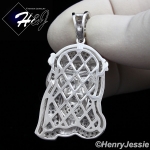 MEN SOLID 925 STERLING SILVER ICY BLING CZ HIPHOP 3D JESUS FACE CHARM PENDANT*P135