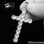 MEN 925 STERLING SILVER LAB DIAMOND ICED BLING CROSS CHARM PENDANT*SP147