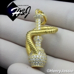 MEN 925 STERLING SILVER LAB DIAMOND ICED BLING 3D HOOKAH GOLD PENDANT*GP158