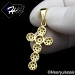 MEN WOMEN 925 STERLING SILVER LAB DIAMOND ICED BLING CROSS GOLD CHARM PENDANT*GP160