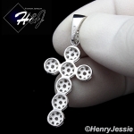 MEN WOMEN 925 STERLING SILVER LAB DIAMOND ICED BLING CROSS CHARM PENDANT*SP160