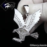 MEN 925 STERLING SILVER LAB DIAMOND ICED BLING 3D EAGLE CHARM PENDANT*SP149