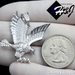 MEN 925 STERLING SILVER LAB DIAMOND ICED BLING 3D EAGLE CHARM PENDANT*SP149