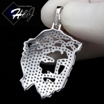 MEN 925 STERLING SILVER LAB DIAMOND ICED BLING JESUS FACE CHARM PENDANT*P163