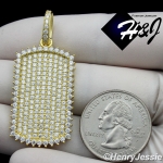 MEN 925 STERLING SILVER LAB DIAMOND ICED BLING DOG TAG HIP HOP GOLD PENDANT*G164