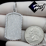 MEN 925 STERLING SILVER LAB DIAMOND ICED BLING DOG TAG HIP HOP PENDANT*SP164