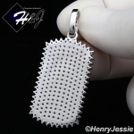 MEN 925 STERLING SILVER LAB DIAMOND ICED BLING DOG TAG HIP HOP PENDANT*SP164