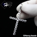 MEN 925 STERLING SILVER LAB DIAMOND ICED BLING CROSS CHARM PENDANT*SP170