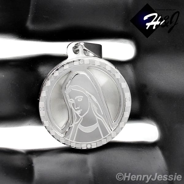 MEN WOMEN Stainless Steel Silver Virgin Mary Our Lady Of Guadalupe Pendant*P54