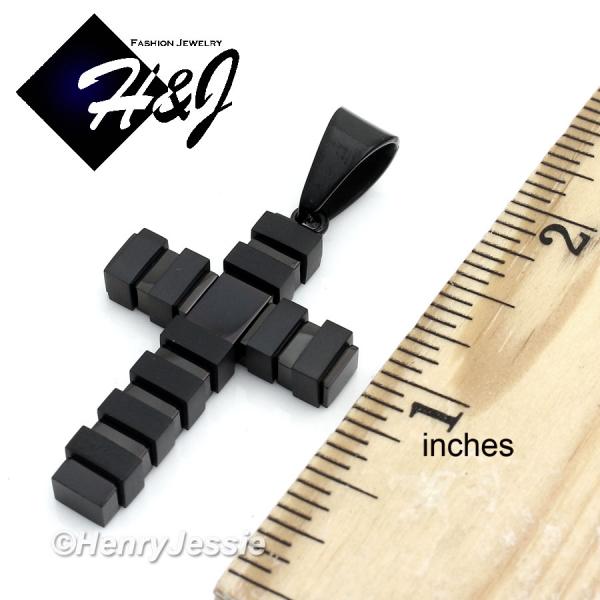 MEN Stainless Steel Black Tone Cross Charm Pendant*P73