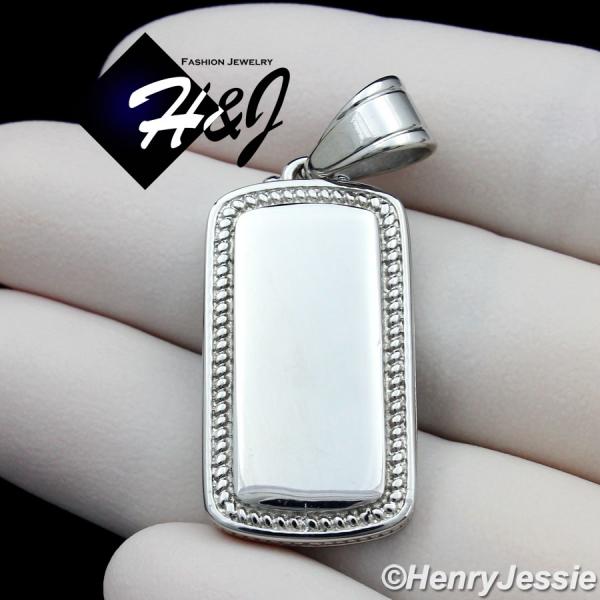 MEN's Stainless Steel Silver Simple Plain Dog Tag Charm Pendant*P102