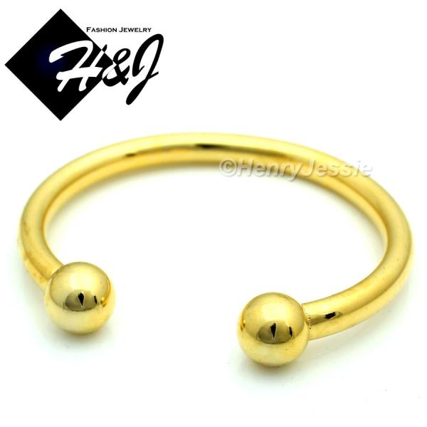 MEN WOMEN Stainless Steel Classic Gold Round Cuff Adjustable Handcuff/Bracelet*GB56