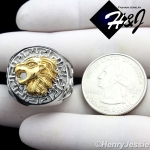 MEN Stainless Steel Silver Gold Lion Head Eagle Greek Key Design Round Ring*R83