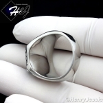 MEN's Stainless Steel Silver Black Onyx Greek Key Design Ring Size 8-12*R93