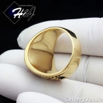 MEN's Stainless Steel Gold Black Oval Ruby Vintage Ring Size 8-13*GR88