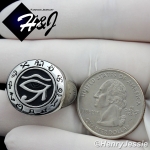 MEN WOMEN Stainless Steel Silver Black Eye of Horus Round Ring Size 8-12*R102