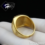MEN's Stainless Steel CZ MASONIC Square Gold Ring Size 8-13*GR107