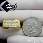 MEN's Stainless Steel Iced Out Bling Gold Rectangle Ring Size 7-13*GR105