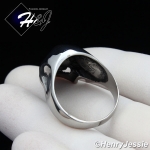 BIKER MEN's Stainless Steel Silver Black Skull Face Head Ring Size 7-12*R109