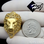 MEN's Stainless Steel ICED CZ Gold Lion King Face Ring Size 8-13*GR111