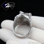 MEN's Stainless Steel ICED CZ Silver Lion King Face Ring Size 8-13*R111