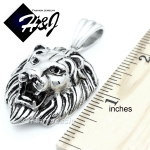 MEN's Stainless Steel Silver Black LION KING FACE 3D Charm Pendant*P50