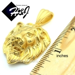MEN's Stainless Steel Gold LION KING FACE 3D Charm Pendant*GP50
