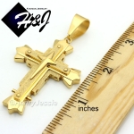 MEN Stainless Steel Gold Matte Glitter Finished Cross Charm Pendant*G51