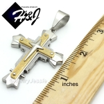 MEN Stainless Steel Gold Silver Matte Glitter Finished Cross Charm Pendant*S51