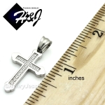 MEN WOMEN Stainless Steel Silver Pave CZ Small Cross Pendant*P53