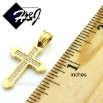 MEN WOMEN Stainless Steel Gold Pave CZ Small Cross Pendant*GP53