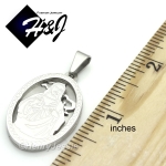 MEN WOMEN Stainless Steel Silver JESUS Oval Shape Charm Pendant*P55