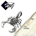 MEN's Stainless Steel Silver Black Scorpion King Tail 3D Charm Pendant*P57