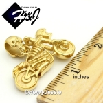 MEN's Stainless Steel Gold Skull Heads Motorcycle Charm Pendant*GP59