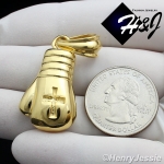 MEN Stainless Steel Gold Boxing Glove Cross Charm Pendant*GP75
