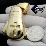 MEN Stainless Steel Gold HEAVY JUMBO 3D Boxing Glove Cross Charm Pendant*GP79