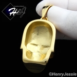 BIKER MEN Stainless Steel Gold Tone Star Skull Heads Charm Pendant*GP84