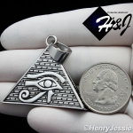 MEN's Stainless Steel Silver/Black Eye of Horus Pyramid Charm Pendant*P89