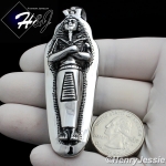 MEN's Stainless Steel HEAVY Black/Silver 3D Egyptian Pharaoh King Tut Mummy Pendant*GP90