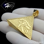MEN's Stainless Steel Gold Eye of Horus Pyramid Charm Pendant*GP89