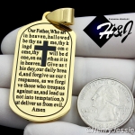 MEN's Stainless Steel Gold Black Cross Bible Verse Dog Tag Charm Pendant*GP93