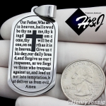MEN's Stainless Steel Silver Black Cross Bible Verse Dog Tag Charm Pendant*P93
