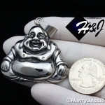 MEN's Stainless Steel Silver Black 3D Buddha Charm Pendant*P96