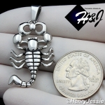 MEN's Stainless Steel Silver Black 3D Scorpion Charm Pendant*P97