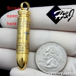 MEN's Stainless Steel Cross Bible Verse Gold Bullet Charm Pendant*GP99