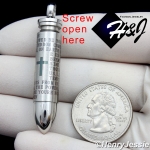 MEN's Stainless Steel Cross Bible Verse Silver Bullet Charm Pendant*P99
