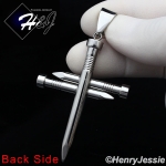 MEN's Stainless Steel Silver CZ Stone Nail Cross Charm Pendant*P104