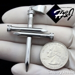 MEN's Stainless Steel Silver CZ Stone Nail Cross Charm Pendant*P104